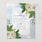 バジェットホワイトローゼズ招待状結婚ズシック (正面)