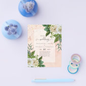 バジェットホワイトローゼズ招待状結婚ズシック チラシ (シングル)