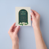 バジェットホワイトローゼフォレストグリーンウィンターウェディングINV チラシ (手)