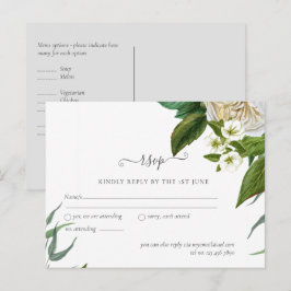 バジェットホワイトローゼブーケ結婚フローラ ポストカード