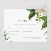 バジェットホワイトローゼブーケ結婚フローラ ポストカード (正面)