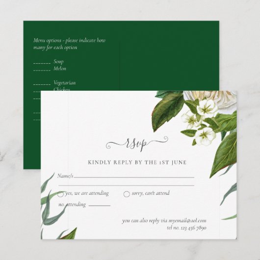 バジェットホワイトローゼブーケ結婚フローラ ポストカード (正面/裏面)