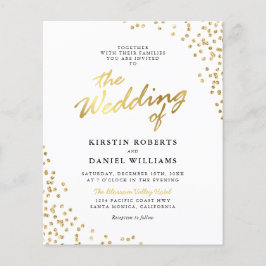 バジェットホワイト金ゴールドグリッター結婚式招待状