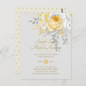 バジェットホワイト金ゴールドバラグリッターホイルアンパサンド ポストカード (正面/裏面)