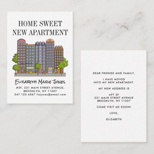 バジェットホームスウィートニューシティアパートメントモーティングムービング ノートカード (正面/裏面)