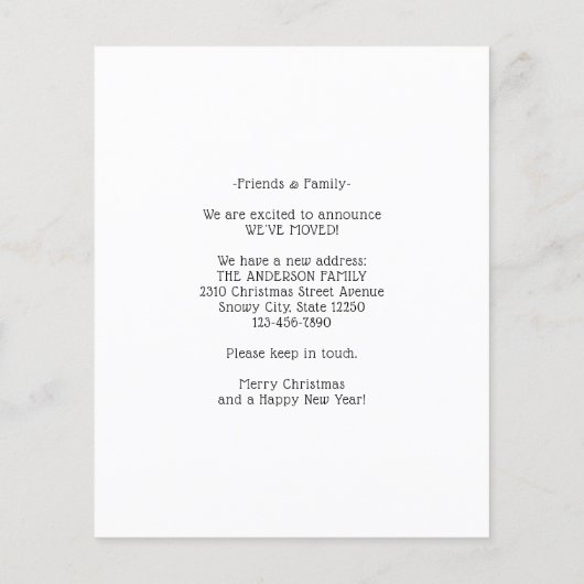 バジェットホーム休暇のためのクリスマスフォトムービング (裏面)