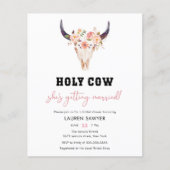 バジェットホーリーカウウェスタン女性のカーボーイブライダルシャワー チラシ (正面)