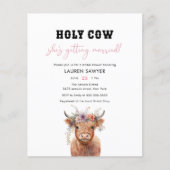 バジェットホーリーカウウェスタン女性のカーボーイブライダルシャワー チラシ (正面)
