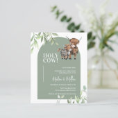バジェットホーリーカウグリーンリーアーチベイビーシャワー招待状 (スタンド正面)