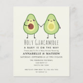 バジェットホーリーグアカモールカップルズベビーシャワー招待状 (正面)