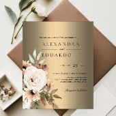 バジェットボタニカルエレガンスゴールデンウェディング招待 チラシ