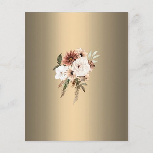 バジェットボタニカルエレガンスゴールデンウェディング招待 チラシ (裏面)