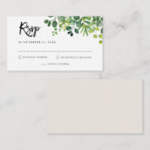 バジェットボタニカルガーデングリーナリーRSVP 結婚's ノートカード (正面/裏面)