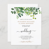 バジェットボタニカルガーデン春の結婚式招待状 (正面/裏面)