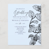 バジェットボタニカルガーデン葉ズウェディング招待 (正面)
