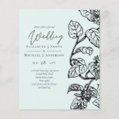 バジェットボタニカルガーデン葉ズウェディング招待 (正面)