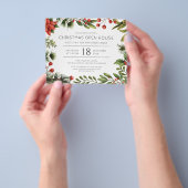 バジェットボタニカルクリスマスホリデーパーティー招待状 チラシ (手)