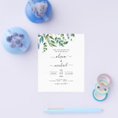 バジェットボタニカルグリーンリーフォト春の結婚式 チラシ (シングル)