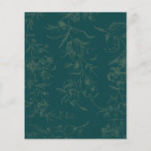 バジェットボタニカルティール(緑がかった色)金ゴールド結婚式の日付を保存 チラシ (裏面)