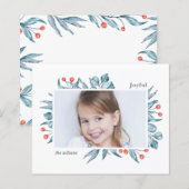 バジェットボタニカルフレームフォトホリデーカード (正面/裏面)