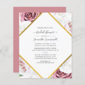 バジェットボタニカルフローラバラ金ゴールドブライダルシャワー (正面/裏面)