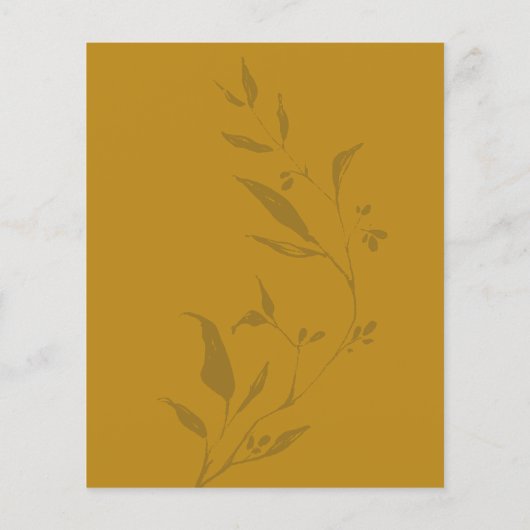 バジェットボタニカルマスタードボホウェディング招待 (裏面)