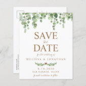 バジェットボタニカルリーフ日付はがきを保存 (正面/裏面)