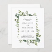 バジェットボタニカル婚約パーティ招待状 (正面/裏面)