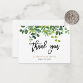 バジェットボタニカル庭園の結婚式サンキューノートカー ノートカード (正面/裏面インサイチュ)