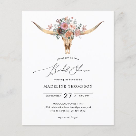 バジェットボヘミアンカウスカルフローラブライダルシャワー (正面)