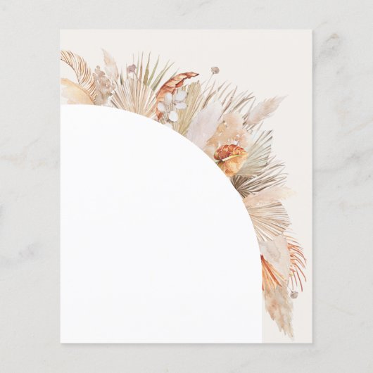 バジェットボヘミアンテラコッタパンパスグラス結婚ズ (裏面)