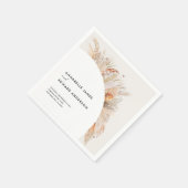 バジェットボヘミアンテラコッタパンパスグラス結婚ズ スタンダードカクテルナプキン (角)