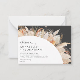 バジェットボヘミアンテラコッタパンパ結婚スグラスno ノートカード