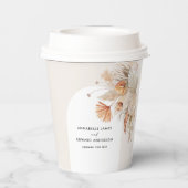 バジェットボヘミアンパンパスグラスウェディングパーティー 紙コップ (裏面)