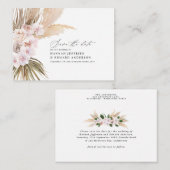 バジェットボヘミアンパンパスグラスウェディング日付を保存 ノートカード (正面/裏面)