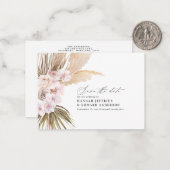 バジェットボヘミアンパンパスグラスウェディング日付を保存 ノートカード (正面/裏面インサイチュ)