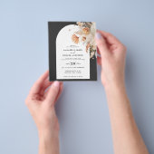 バジェットボヘミアンパンパスグラス結婚式招待状fl チラシ (手)