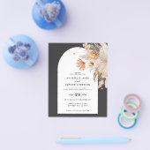 バジェットボヘミアンパンパスグラス結婚式招待状fl チラシ (シングル)