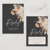 バジェットボヘミアンパンパスグラスRSVP返信ノートカード ノートカード (正面/裏面)