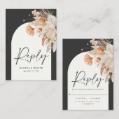 バジェットボヘミアンパンパスグラスRSVP返信ノートカード ノートカード (正面/裏面)