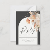 バジェットボヘミアンパンパスグラスRSVP返信ノートカード ノートカード (裏面)