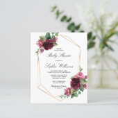 バジェットボヘミアンブルガンディベビーシャワー招待状 (スタンド正面)