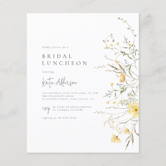 バジェットボヘミアンワイルドフラワーブライダルシャワー写真 (正面)