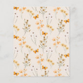 バジェットボヘミアンワイルドフラワーブライダルシャワー招待状 (裏面)