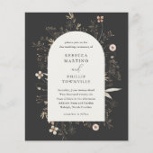 バジェットボホアーチワイルドフラワー結婚式招待状 (正面)