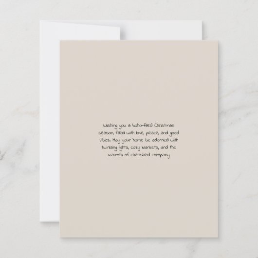 バジェットボホエンジェルグリーナリーホリデーカード (裏面)