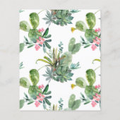 バジェットボホカクタスブライダルシャワー招待 (裏面)