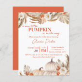 バジェットボホカンプキンベビーブシャワー招待 (正面/裏面)