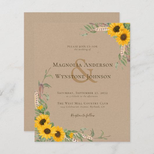 バジェットボホクラフトサンフラワー結婚ズ (正面/裏面)