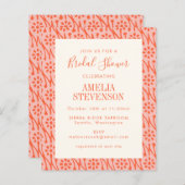 バジェットボホコーラルボタニカルブライダルシャワー招待状 (正面/裏面)
